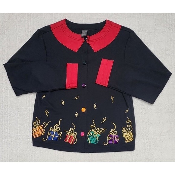 Copper Key Sweaters - VTG Copper Key Women's Christmas Presents Cardigan Sweater Size XLarge
